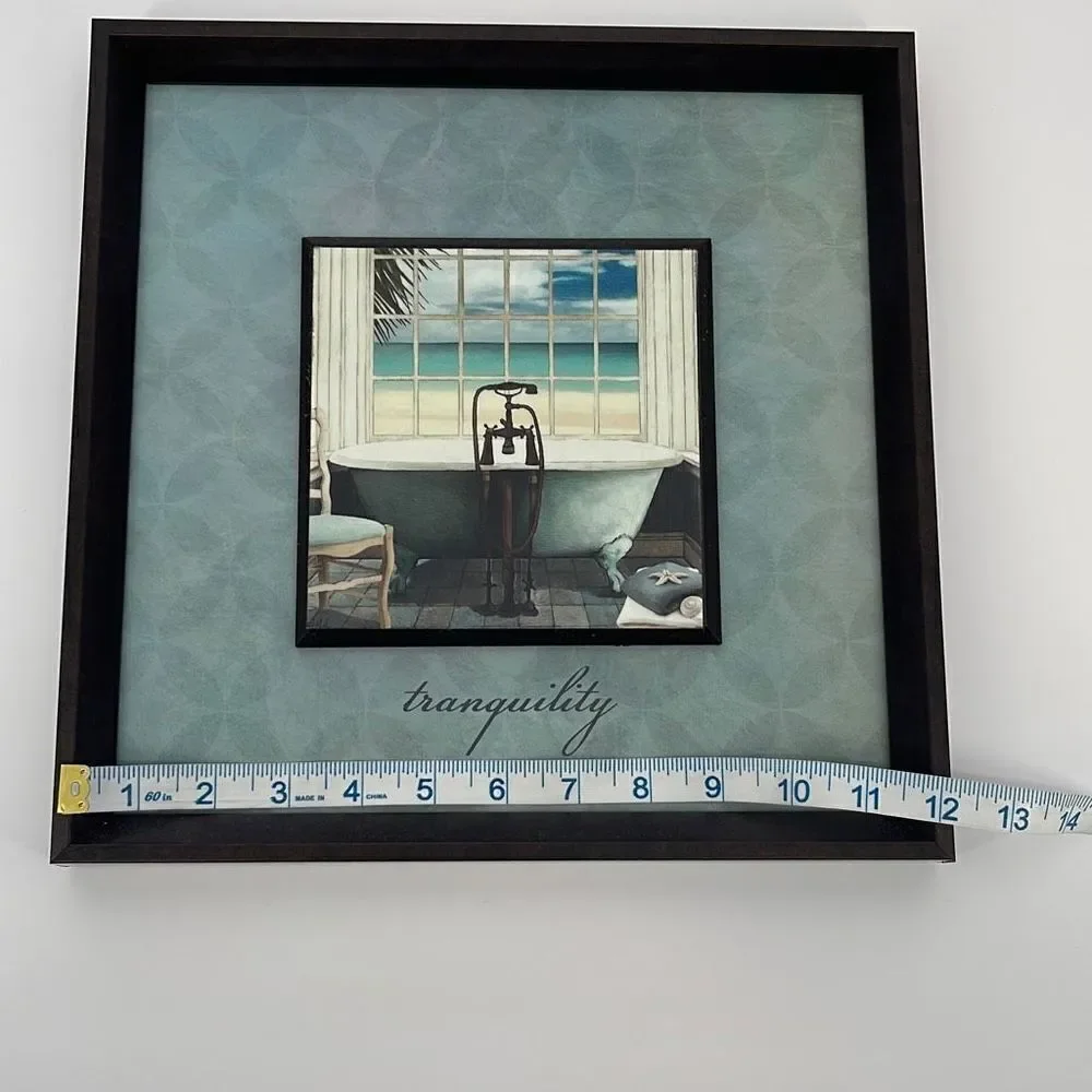 Wall Decor Picture‎ “Tranquility” 12”x12” Bathroom Decor